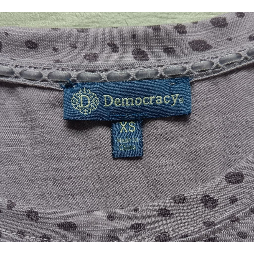 Women's Democracy T-Shirt XS Purple Gray - Picture 2 of 2